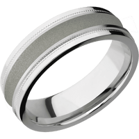 18K White Gold + Satin , Polish Finish