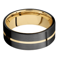 Zirconium + Satin Finish + 10K Yellow Gold