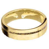 14K Yellow Gold + Hammer , Hammer Finish