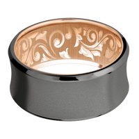 Tantalum Noir + Sand , Polish Finish + 10K Rose Gold