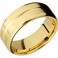 14K Yellow Gold + Polish , Satin Finish