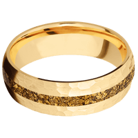 14K Yellow Gold + Hammer Finish