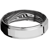 14K White Gold + Polish , Polish Finish + Marble