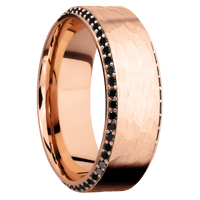 14K Rose Gold + Hammer , Polish Finish
