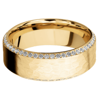 10K Yellow Gold + Hammer , Polish Finish