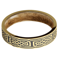 10K Yellow Gold + Polish Finish + Whiskey Barrel