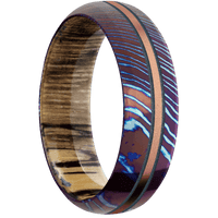 Titanium Damascus + Polish , Polish Finish + Spalted Tamarind