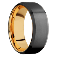 Zirconium + Bead , Bead Finish + 14K Yellow Gold