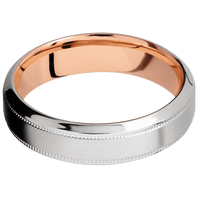 Platinum + Anglesatin , Polish Finish + 14K Rose Gold