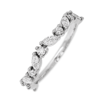 14K White Gold band with 6 Round and 5 Marquise Lab Grown Diamond having TCW-.68
