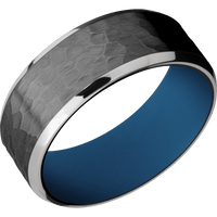 Zirconium + Hammer , Polish Finish + Ridgeway Blue