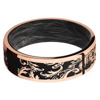 14K Rose Gold + Polish Finish + Forged Carbon Fiber