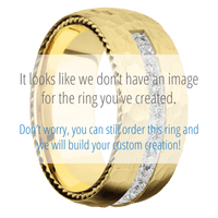 14K Yellow Gold + Hammer Finish