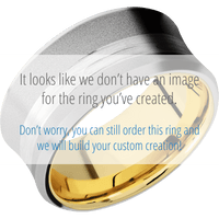 18K White Gold + Sand , Bead Finish + 14K Yellow Gold
