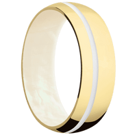 10K Yellow Gold + Polish , Polish Finish + Freshwater Mother of Pearl