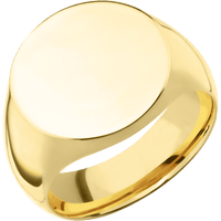 Large Circle signet ring (18mm) in 10K Yellow Gold, with a Wide style band.