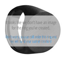 Extra Large Oval signet ring (24x20mm) in Zirconium, with a Wide style band, a Green Abalone inlay.