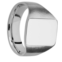 Medium Rectangle signet ring (16x11.5mm) in Titanium, with a Wide style band.
