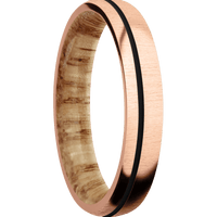 14K Rose Gold + Crosssatin , Crosssatin Finish + Natural Oak