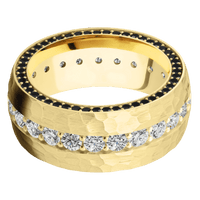 14K Yellow Gold + Hammer Finish