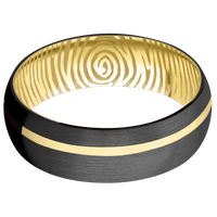 Zirconium + Satin , Satin Finish + 14K Yellow Gold