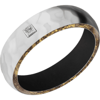 14K White Gold + Rockpolish Finish + Black
