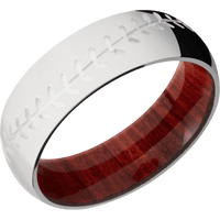 10K White Gold + Polish Finish + Red Heart