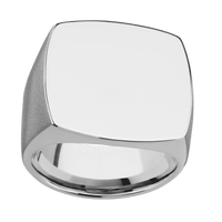 Extra Large Cushion signet ring (22x22mm) in Titanium, with a Wide style band.