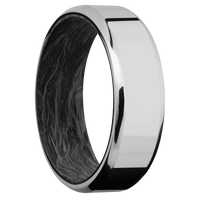 10K White Gold + Polish , Polish Finish + Forged Carbon Fiber
