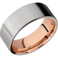 Titanium + Satin Finish + 14K Rose Gold