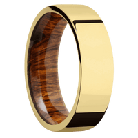 14K Yellow Gold + Polish Finish + Desert Iron Wood