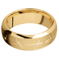 10K Yellow Gold + Sand , Polish Finish