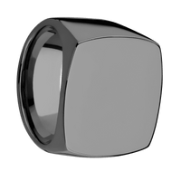 Extra Large Cushion signet ring (22x22mm) in Zirconium, with a Wide style band.