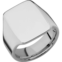 Large Rectangle signet ring (20x14.5mm) in Titanium, with a Wide style band.