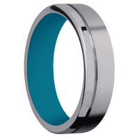 Tantalum + Bead , Polish Finish + Sea Blue