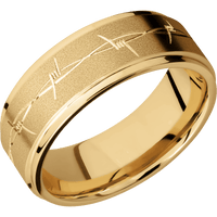 10K Yellow Gold + Sand , Polish Finish