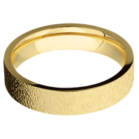 14K Yellow Gold + Stipple Finish