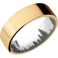14K Yellow Gold + Satin Finish + Titanium
