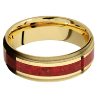 10K Yellow Gold + Polish , Sand Finish