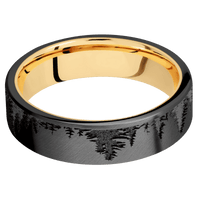 Zirconium + Anglesatin Finish + 14K Yellow Gold