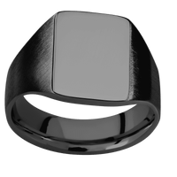 Medium Rectangle signet ring (16x11.5mm) in Zirconium, with a Wide style band.