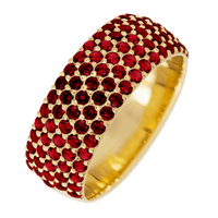 22K Yellow Gold band with 88 Round Dark Ruby having TCW-1.32