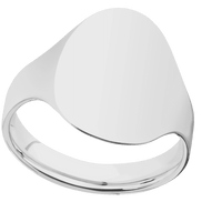 Large Oval signet ring (20x16mm) in Platinum, with a Cigar style band.