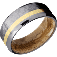 Tantalum + Hammer , Polish Finish + Whiskey Barrel