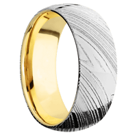 Woodgrain + Polish Finish + 14K Yellow Gold