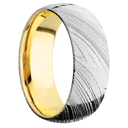 Woodgrain + Polish Finish + 14K Yellow Gold