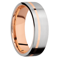 Palladium Silver + Satin , Satin Finish + 14K Rose Gold