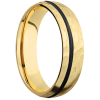 10K Yellow Gold + Hammer , Hammer Finish