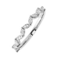10K White Gold band with 11 Marquise Lab Grown Diamond having TCW-.33
