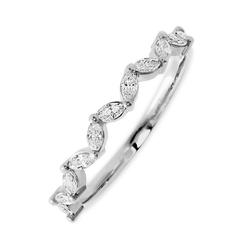 10K White Gold band with 11 Marquise Lab Grown Diamond having TCW-.33